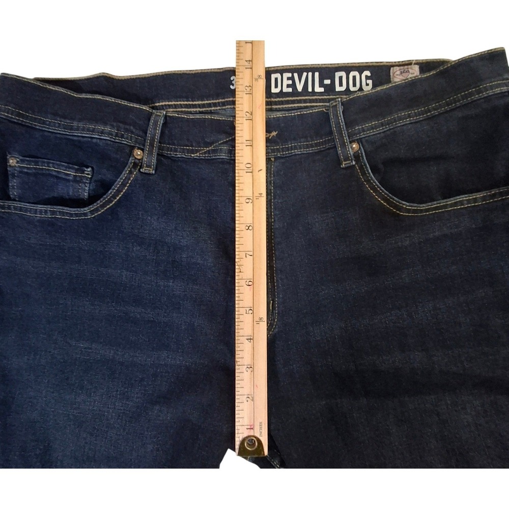Devil-Dog Dungarees Jeans Mens 38x30* Athletic Slim Fit Dark Wash Indigo denim - Picture 8 of 11